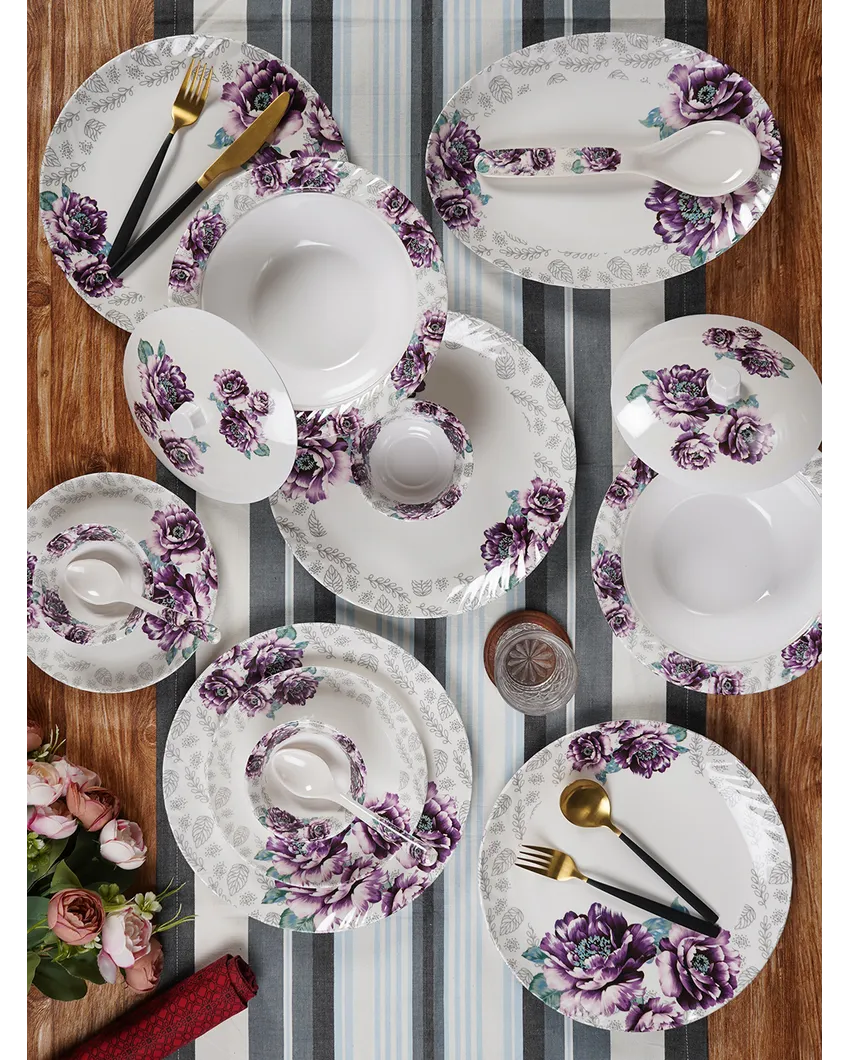 Chic Floral Patterned Melamine Dinnerware | Pack of 41pcs