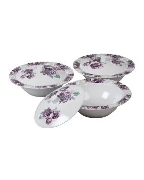 Chic Floral Patterned Melamine Dinnerware | Pack of 41pcs
