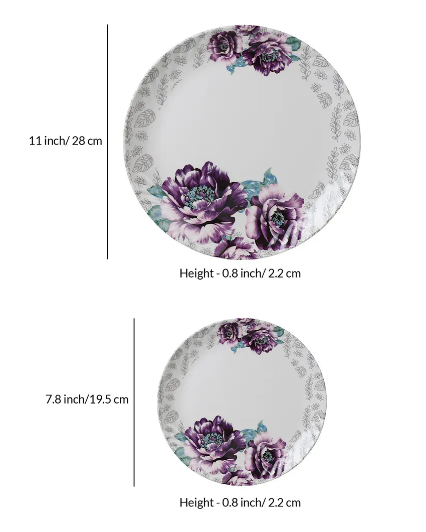 Chic Floral Patterned Melamine Dinnerware | Pack of 41pcs