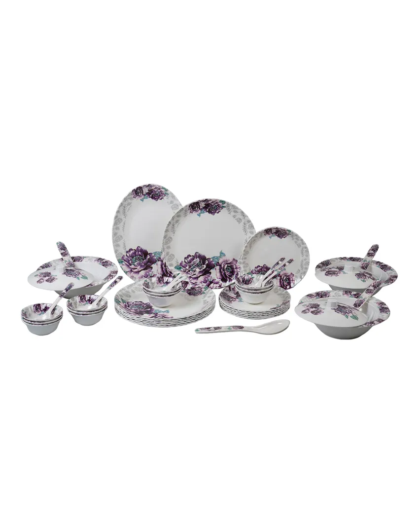 Chic Floral Patterned Melamine Dinnerware | Pack of 41pcs