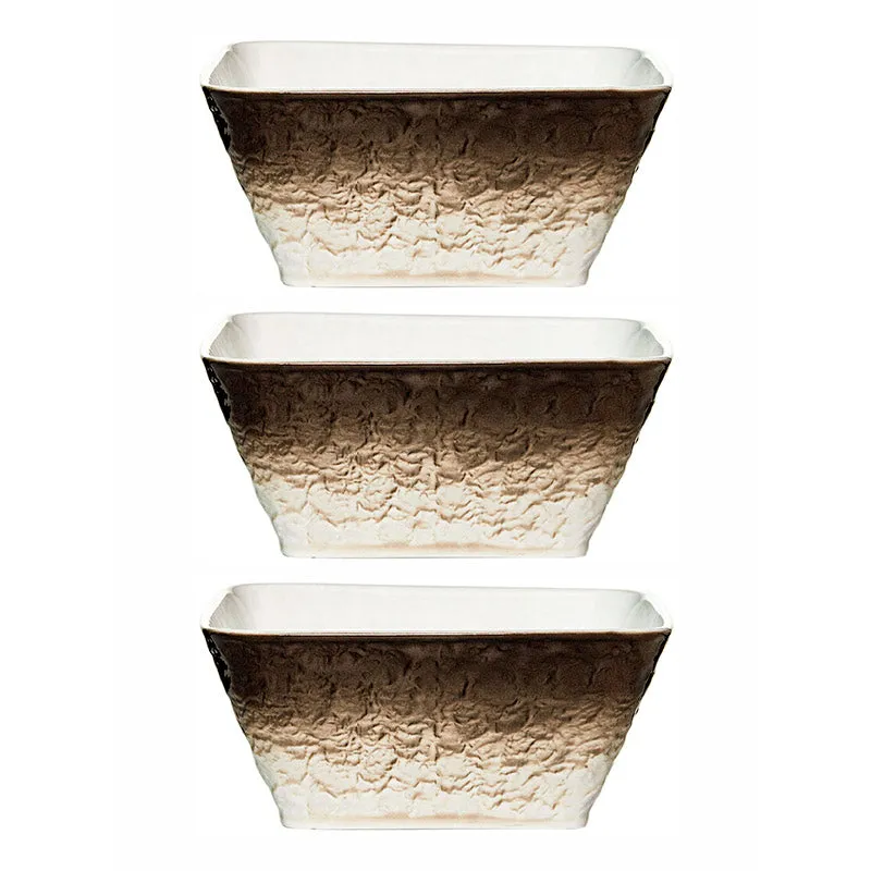 Clover Brown Serving Bowl (850 ML) - Set Of Three