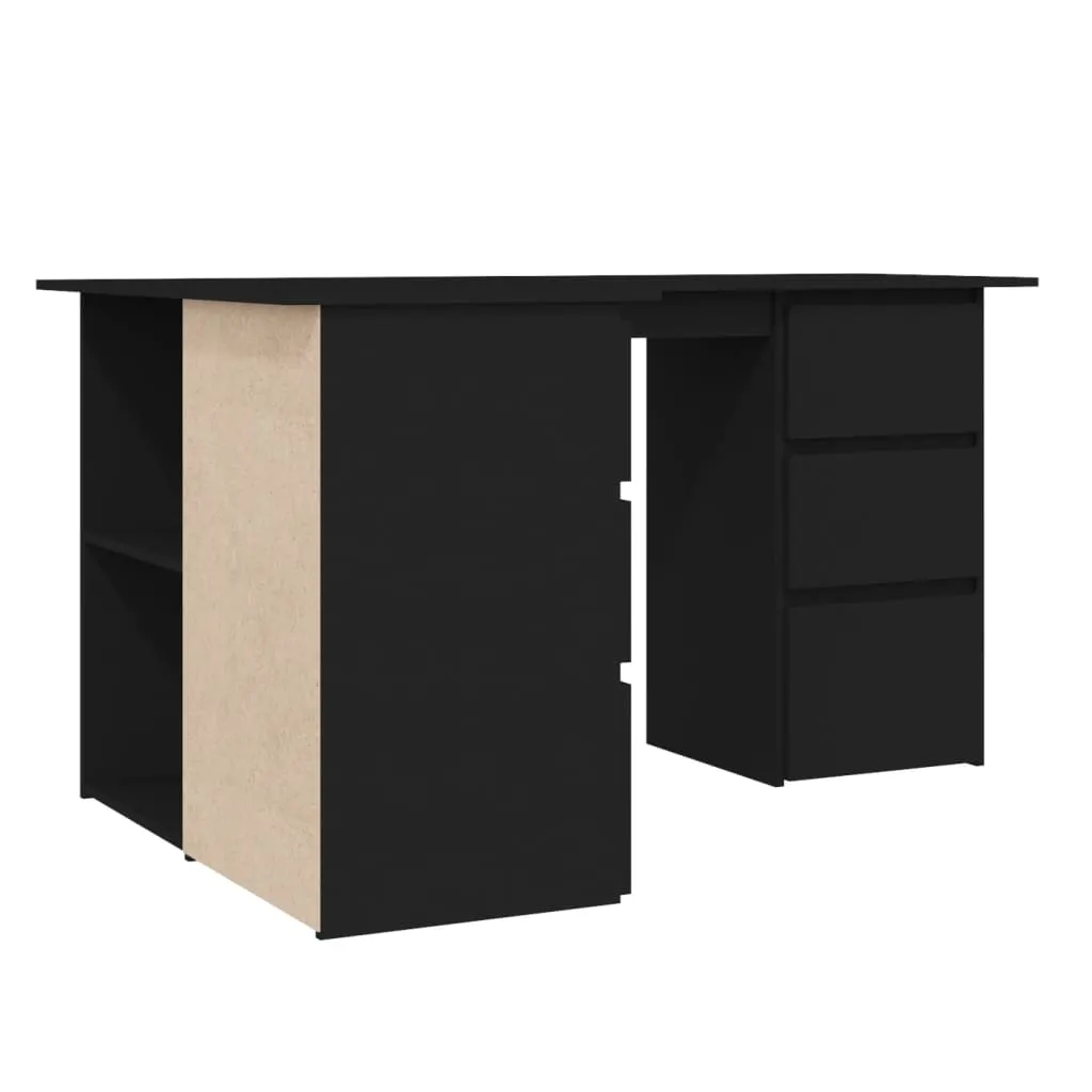 Corner Desk Black 145x100x76 cm Chipboard