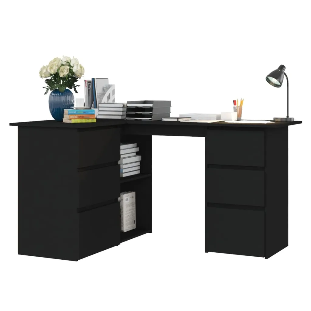 Corner Desk Black 145x100x76 cm Chipboard