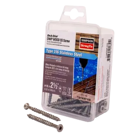 Deck-Drive DWP WOOD SS Screw - #10 x 2-1/2 in. T25, Flat Head, Type 316 (40-Qty)