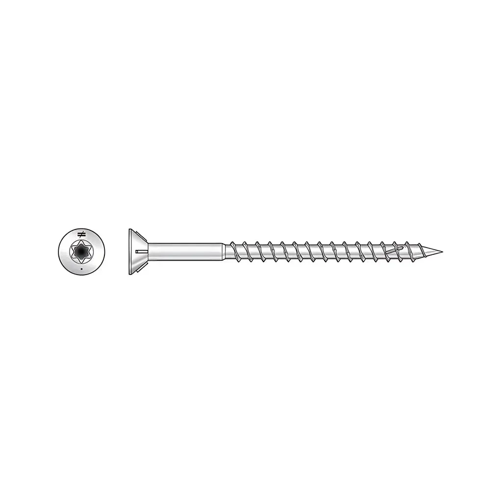 Deck-Drive DWP WOOD SS Screw - #8 x 1-5/8 in. T20, Flat Head, Type 316 (1 lb.)