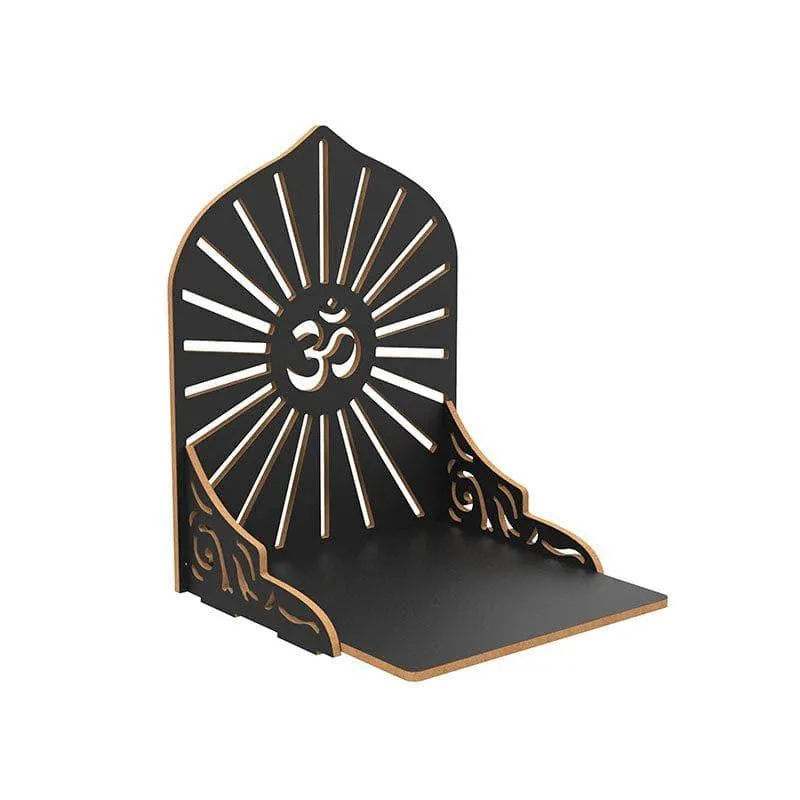 Divine Sanctuary Religious Wall Shelf - Black