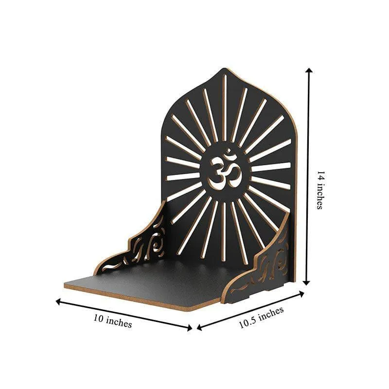 Divine Sanctuary Religious Wall Shelf - Black