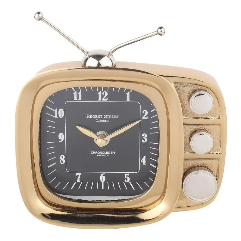 Dura Vintage TV Table Clock - Gold