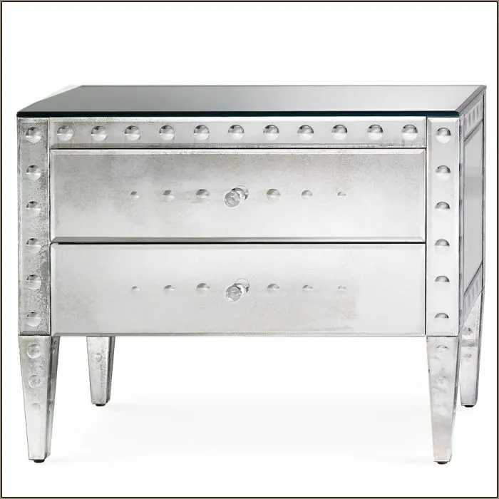 Fabulous Deco-Style Nightstand In Venetian Mirrored Glass