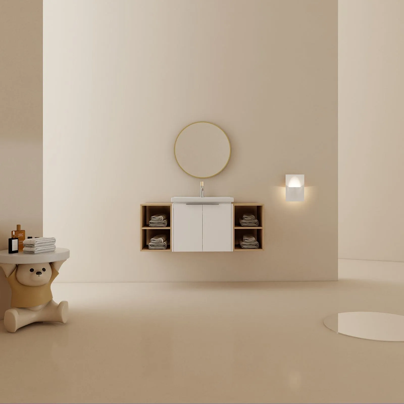 Giving Tree 48" Wall-mounted Bathroom Vanity with Sink and Two Storage Shelves