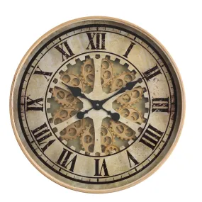Gold Wheel Mechanical Clock | 24 x 3 inches