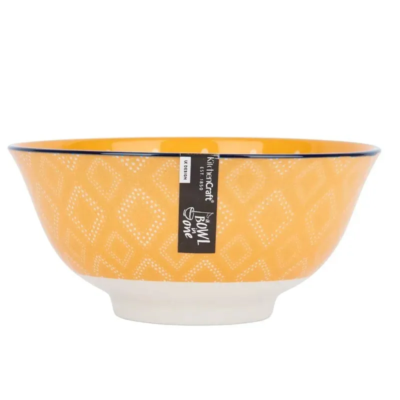 KitchenCraft Glazed Stoneware Orange Spot Floral Bowl | 6 x 3 inches