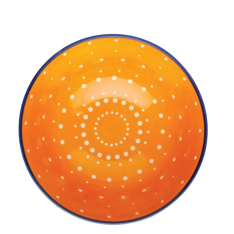 KitchenCraft Glazed Stoneware Orange Spot Floral Bowl | 6 x 3 inches