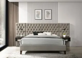 Leonardo King Bed w/ 3 Panels & Nightstands