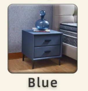 Meu Modern Nightstand with 2 Drawers - Blue