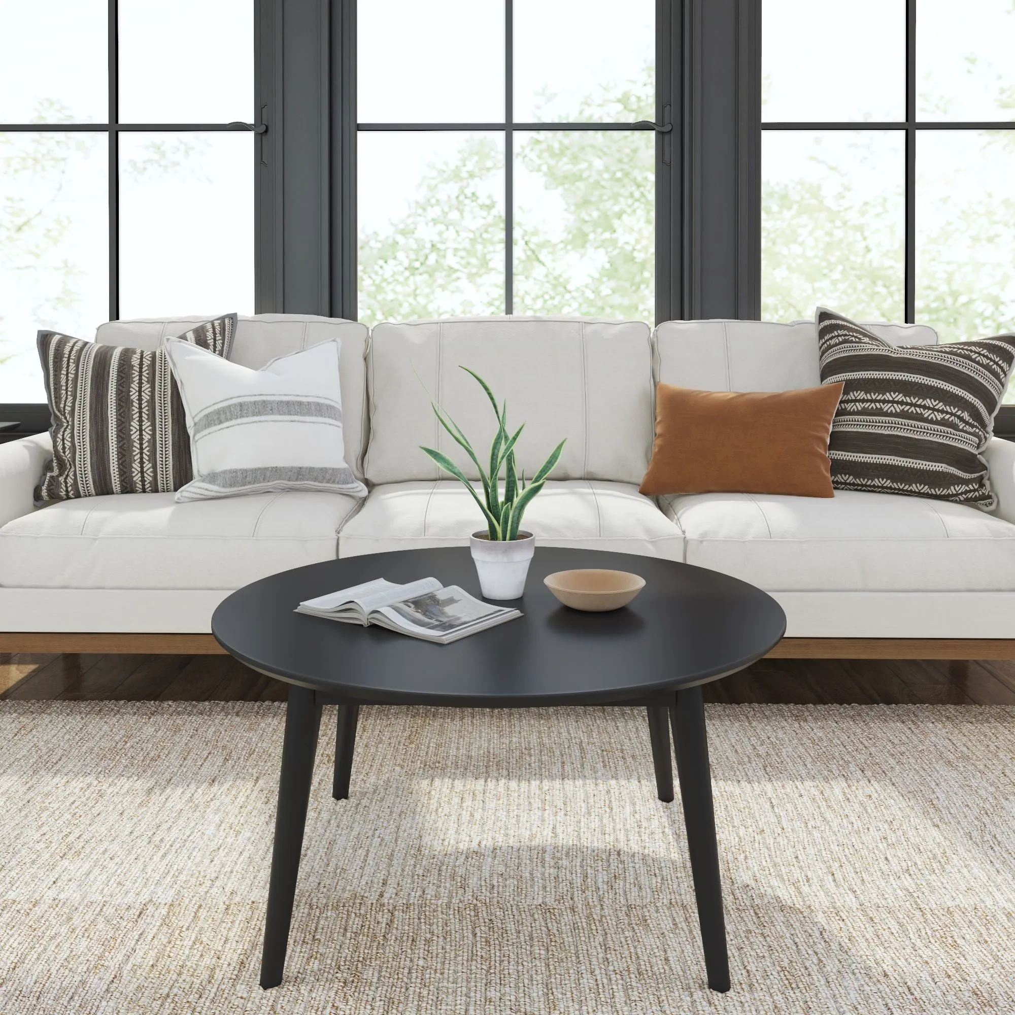 Mid-Century Modern Round Coffee Table - 36"