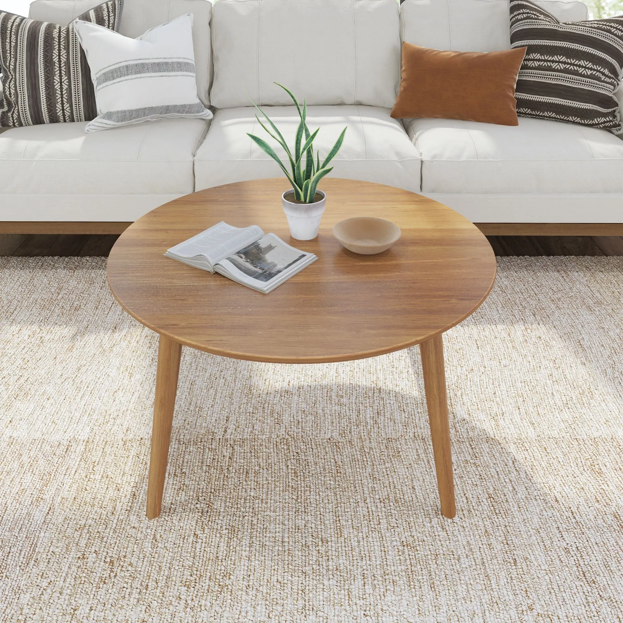 Mid-Century Modern Round Coffee Table - 36"