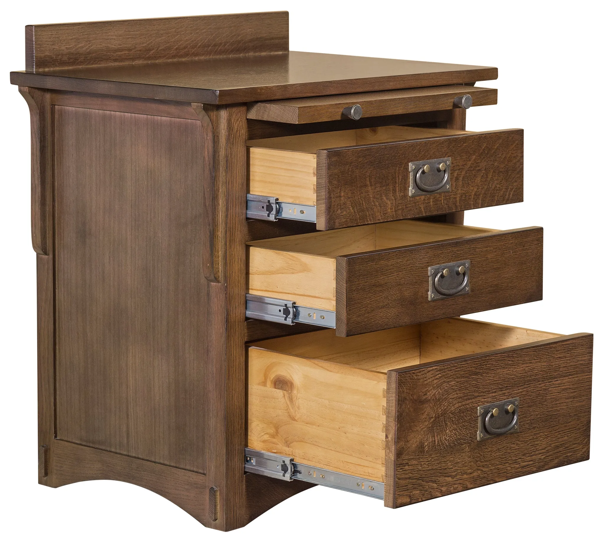 Mission Crofter 3 Drawer Nightstand - Walnut (AW)