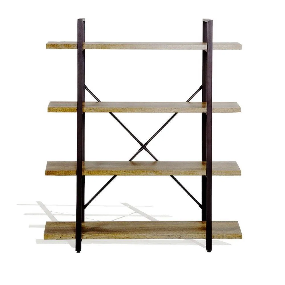 Modern Industrial Style 4-Shelf Bookcase