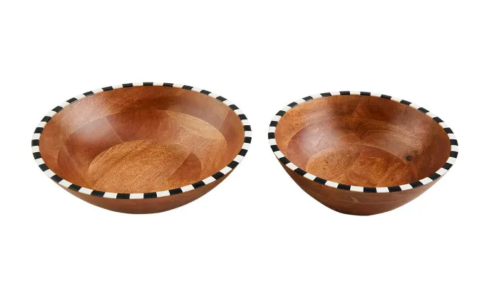 Mud Pie - Bowl - Checkered Trim