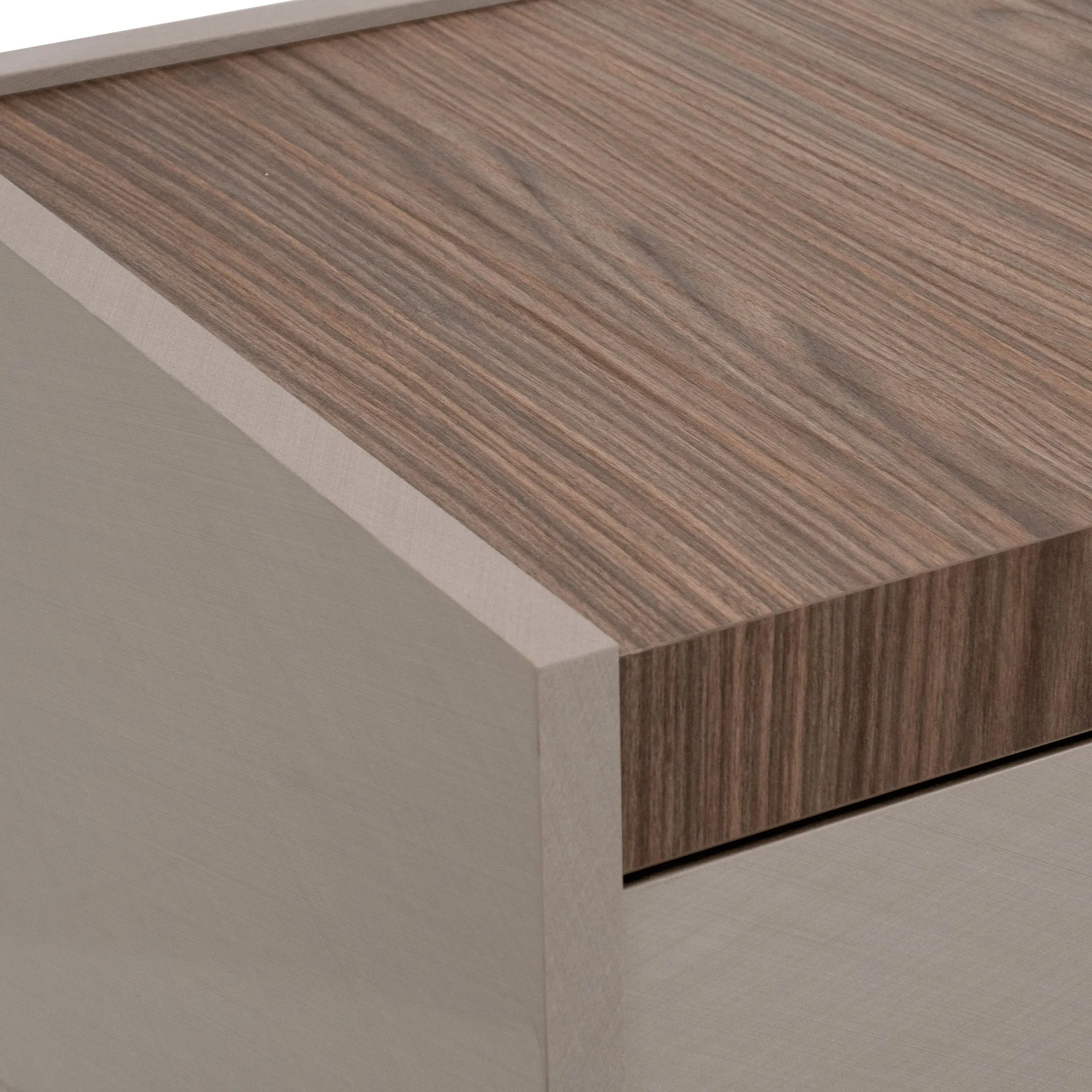 NORA Rope Taupe Walnut Nightstand - Status Italy