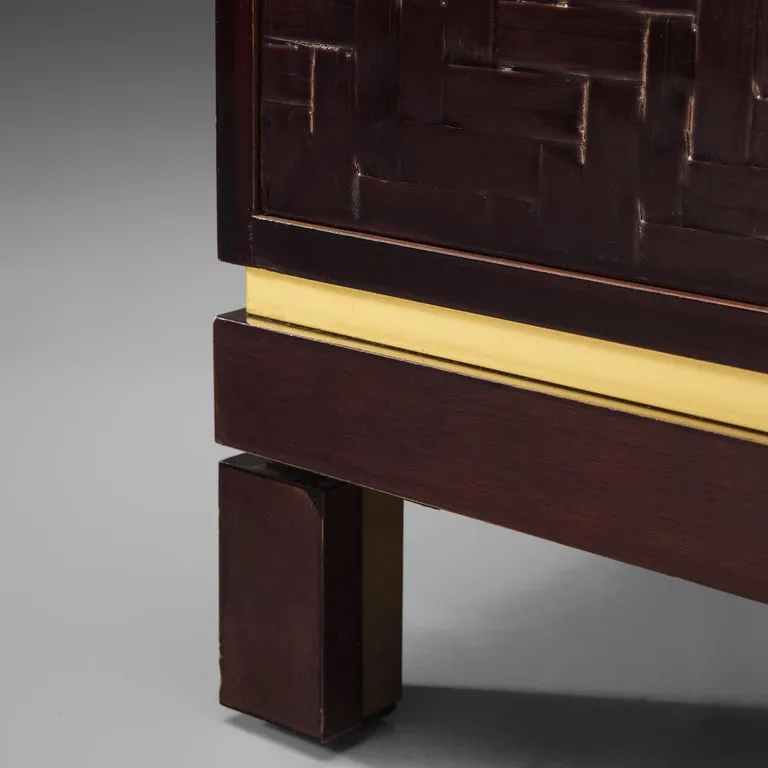 Pair of Luxurious Nightstands with Textured Lacquered Surface