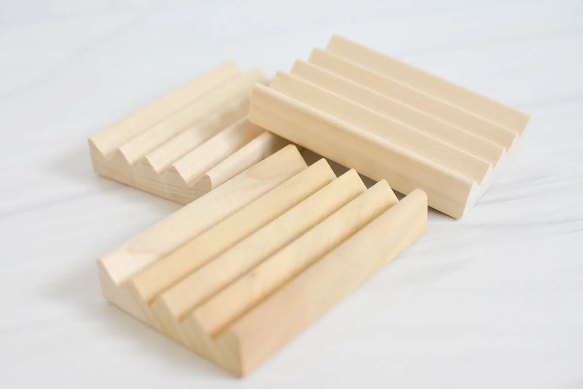 Poplar or Beech Wood Soap Dish