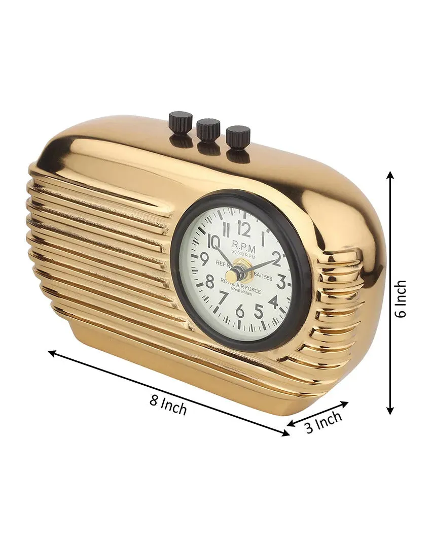 Radio Reverie Aluminum Table Clock | 8 x 3 x 6 inches