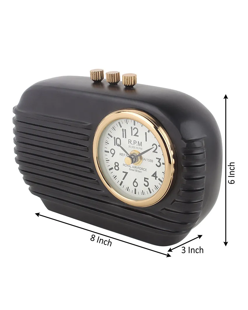 Radio Reverie Aluminum Table Clock | 8 x 3 x 6 inches
