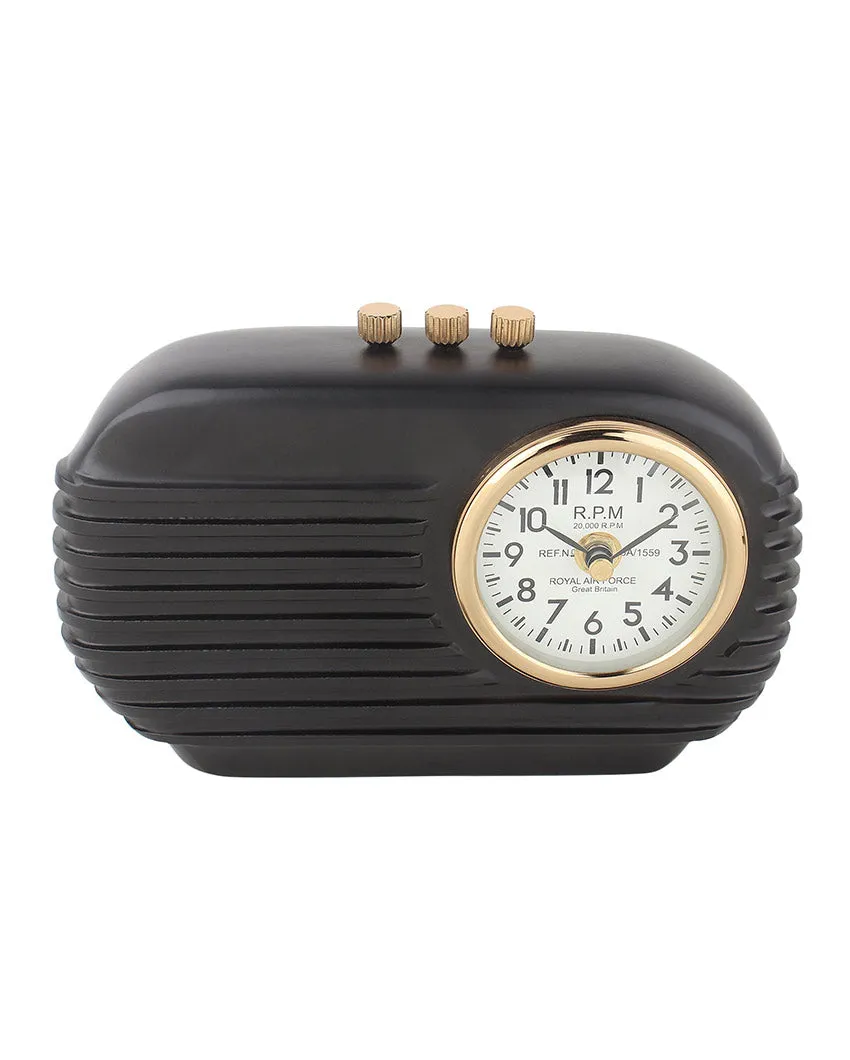 Radio Reverie Aluminum Table Clock | 8 x 3 x 6 inches