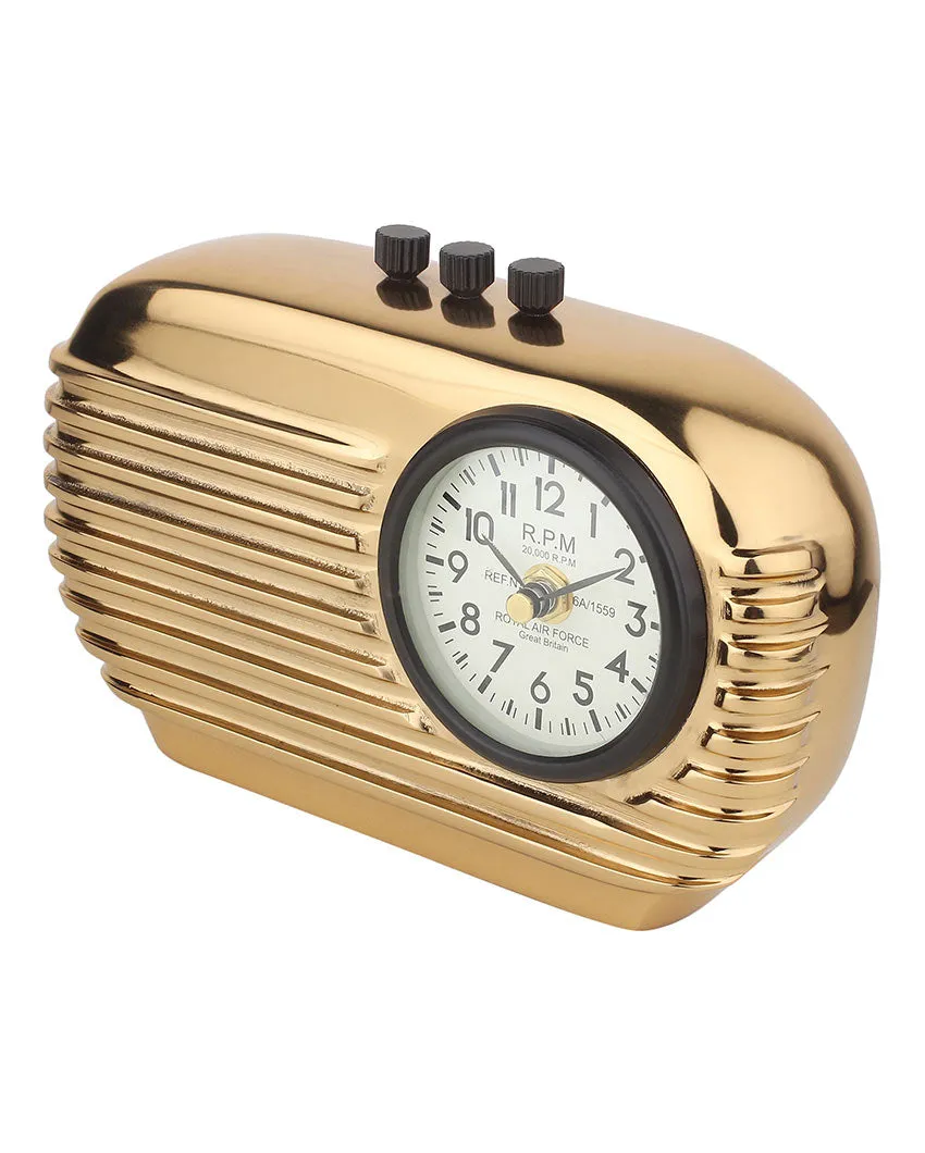 Radio Reverie Aluminum Table Clock | 8 x 3 x 6 inches