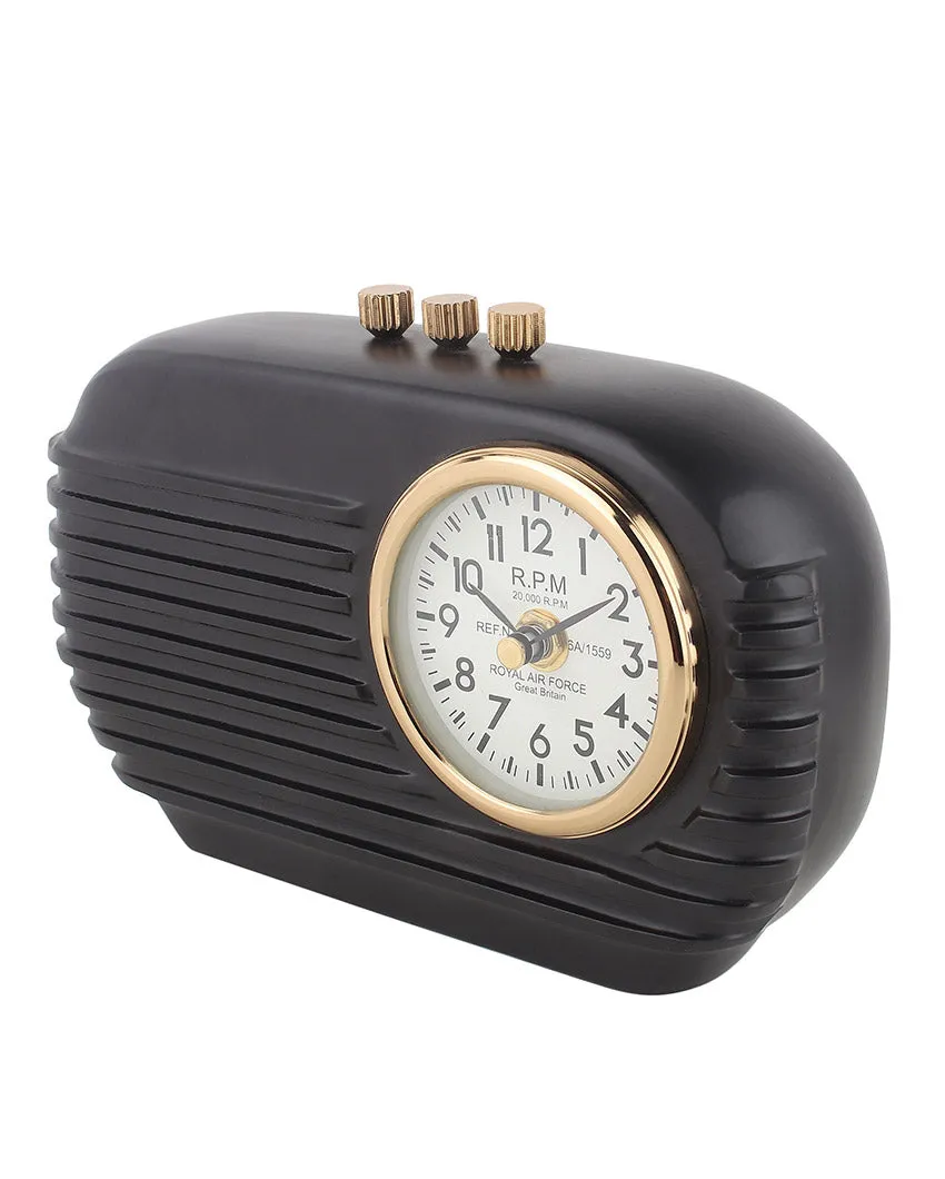 Radio Reverie Aluminum Table Clock | 8 x 3 x 6 inches