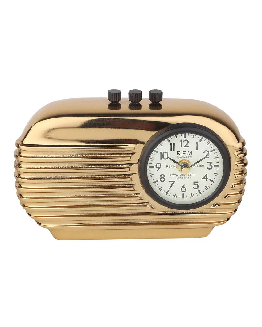 Radio Reverie Aluminum Table Clock | 8 x 3 x 6 inches