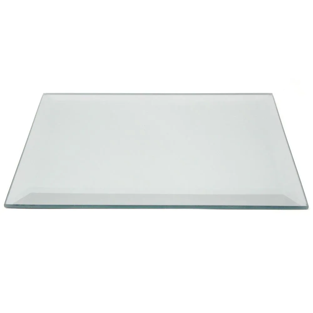 Rectangular Beveled Edge Mirror Glass Base Centerpiece, 9-3/4-Inch