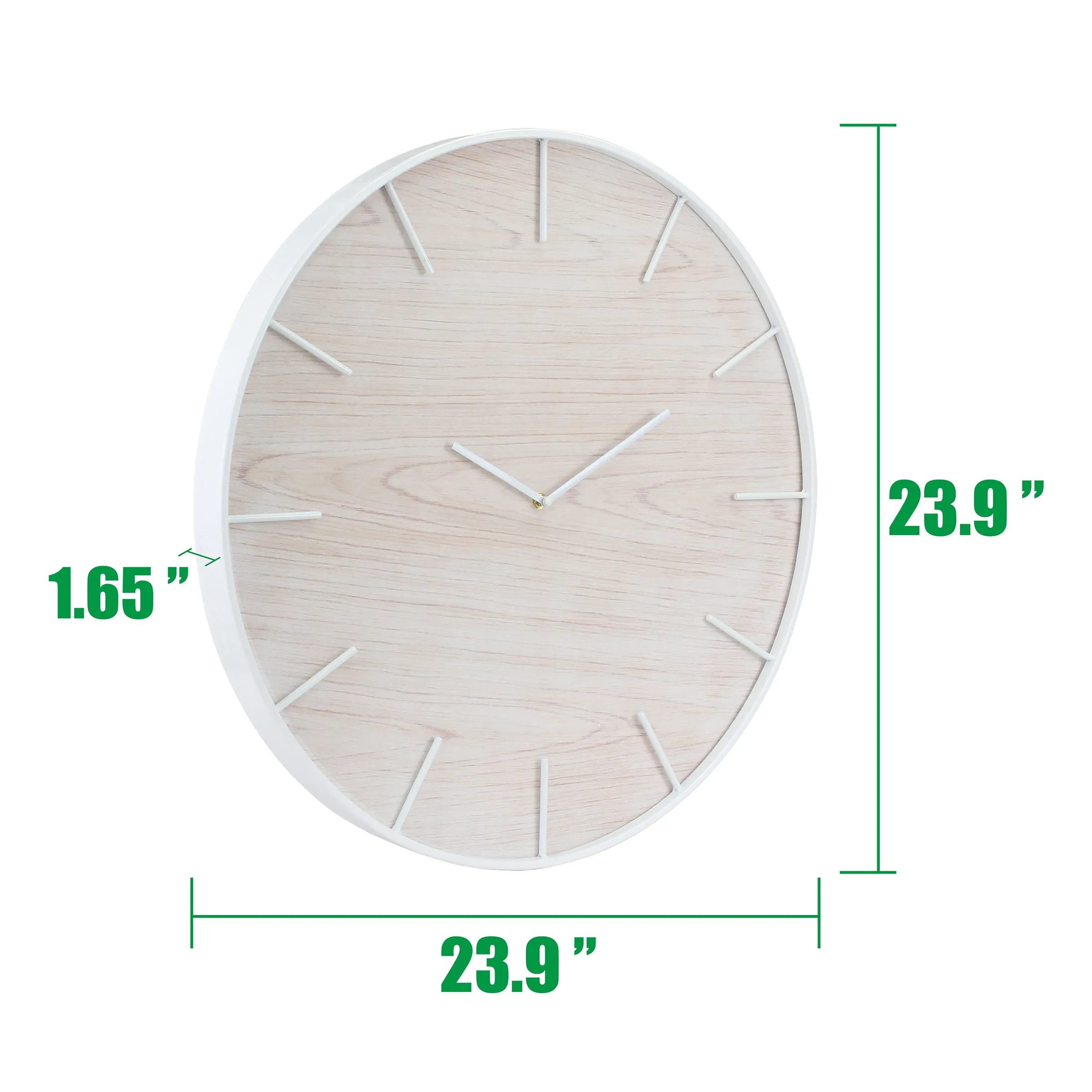 Round Open Face Blonde Clock with White