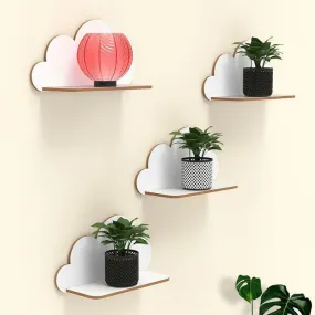 Silver Lining Wall Shelf - White - Set Of Four