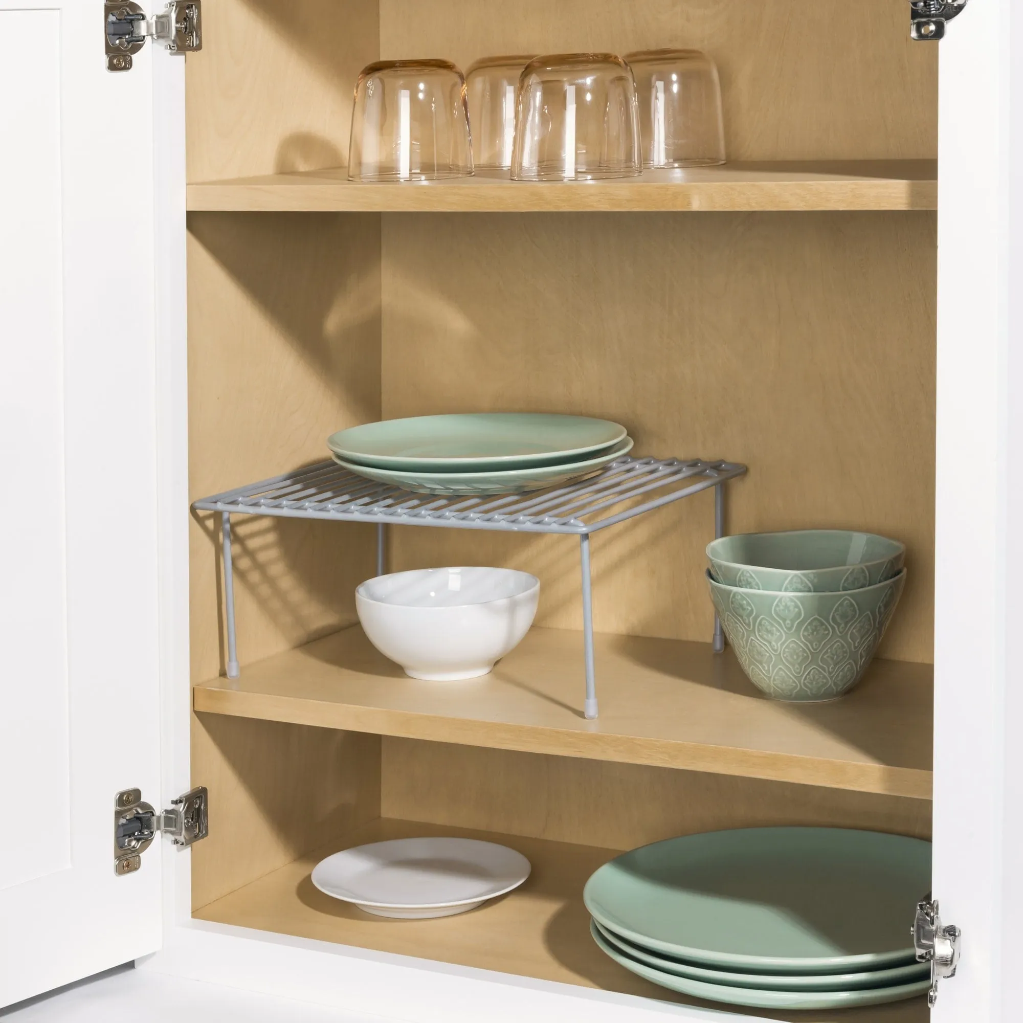 Small Heavy Weight Vinyl Coated Steel Helper Shelf, Silver
