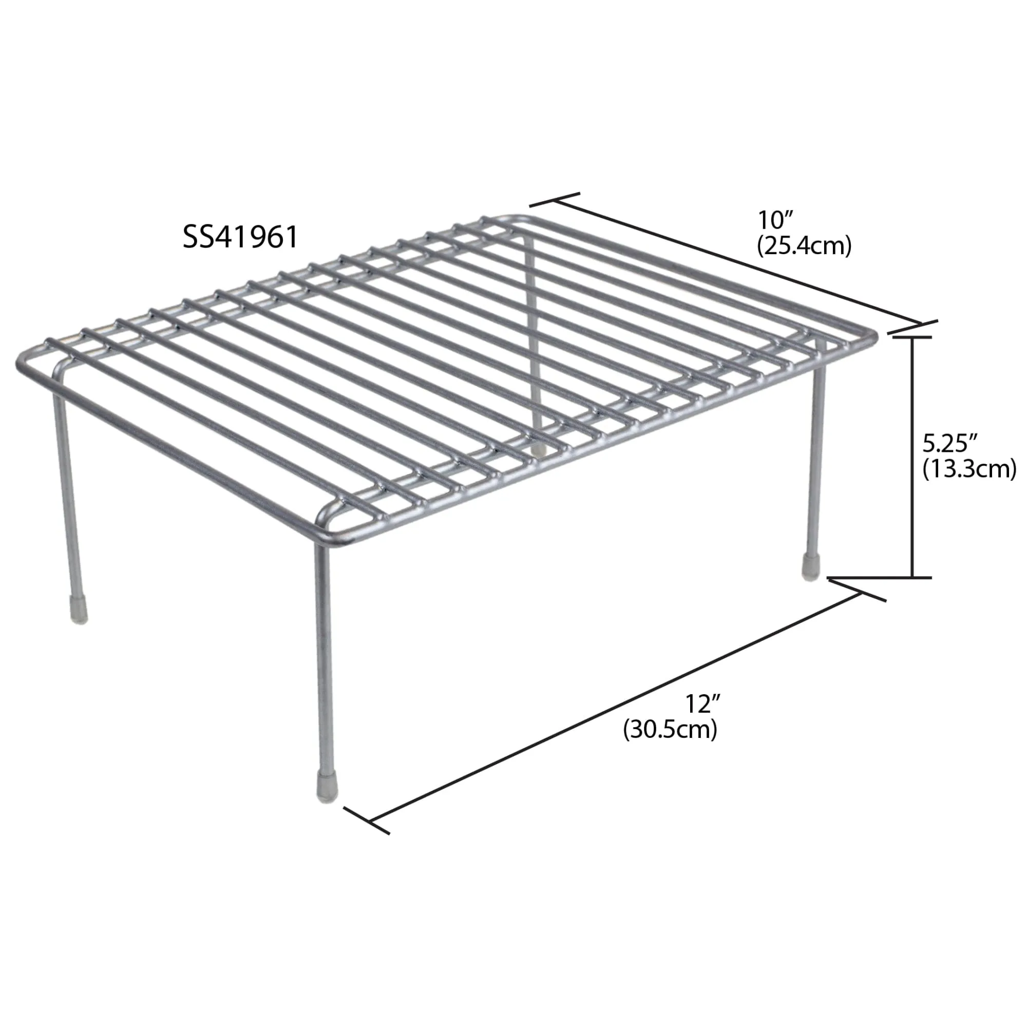 Small Heavy Weight Vinyl Coated Steel Helper Shelf, Silver