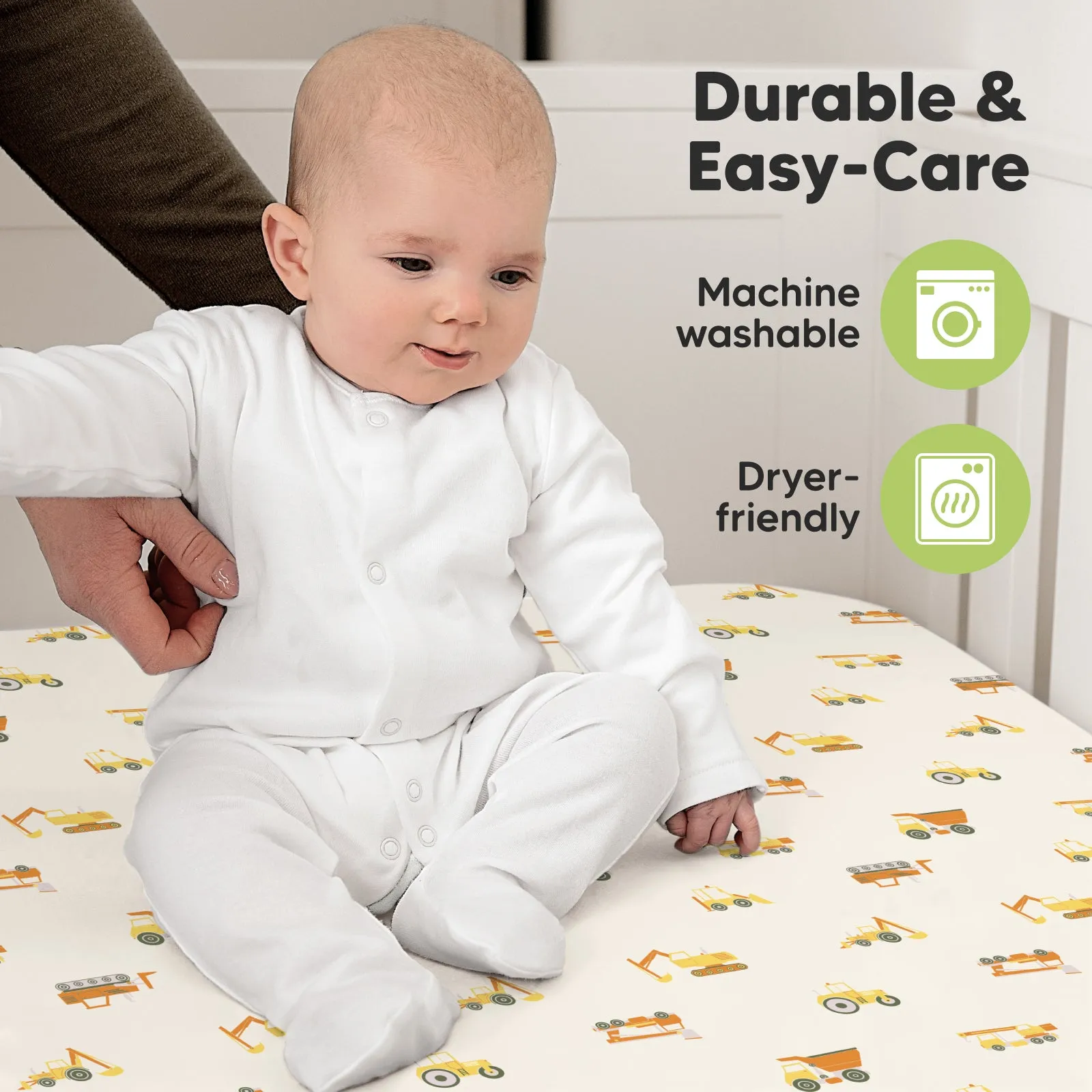 Soothe Fitted Crib Sheet (Construction)