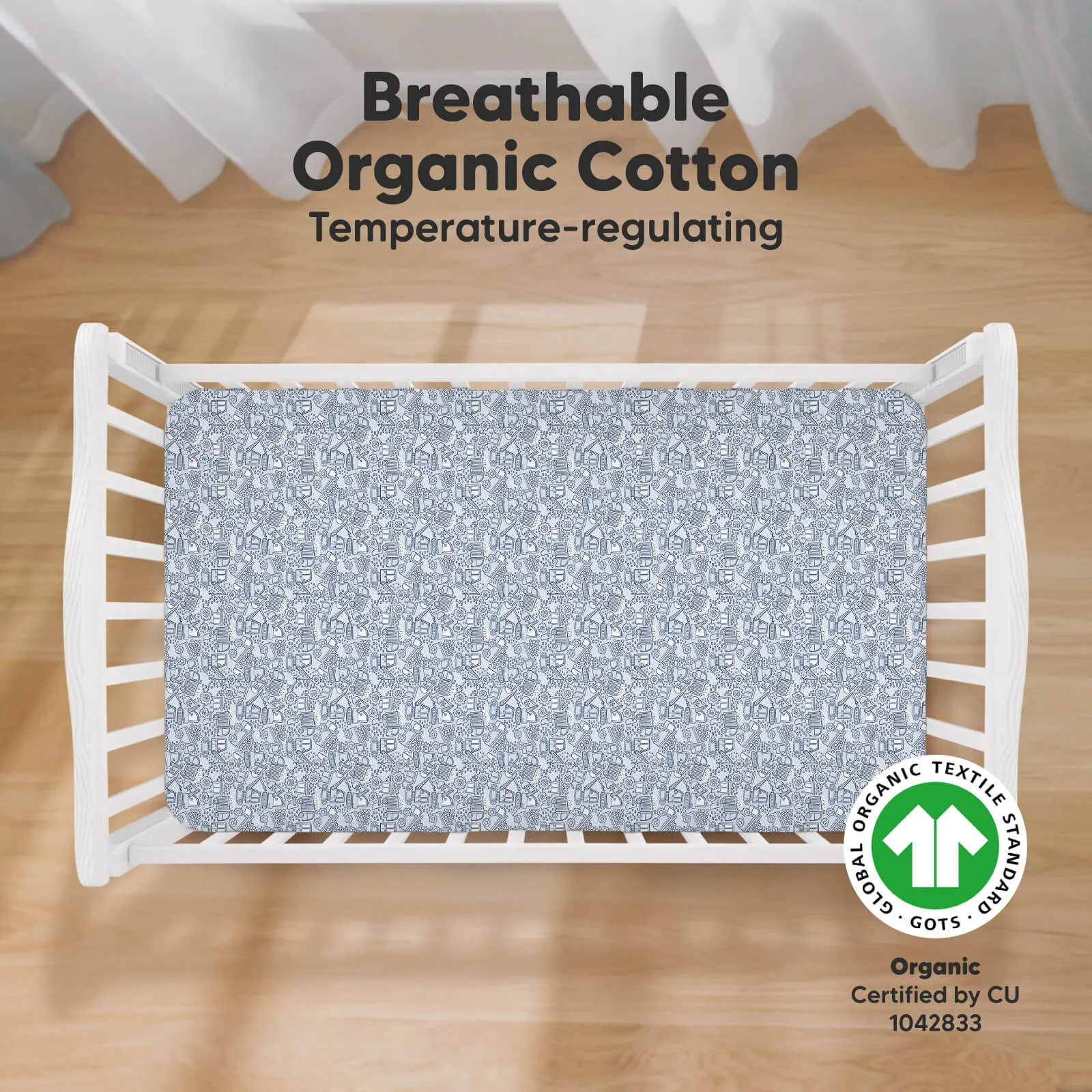 Soothe Fitted Crib Sheet (Excavation)