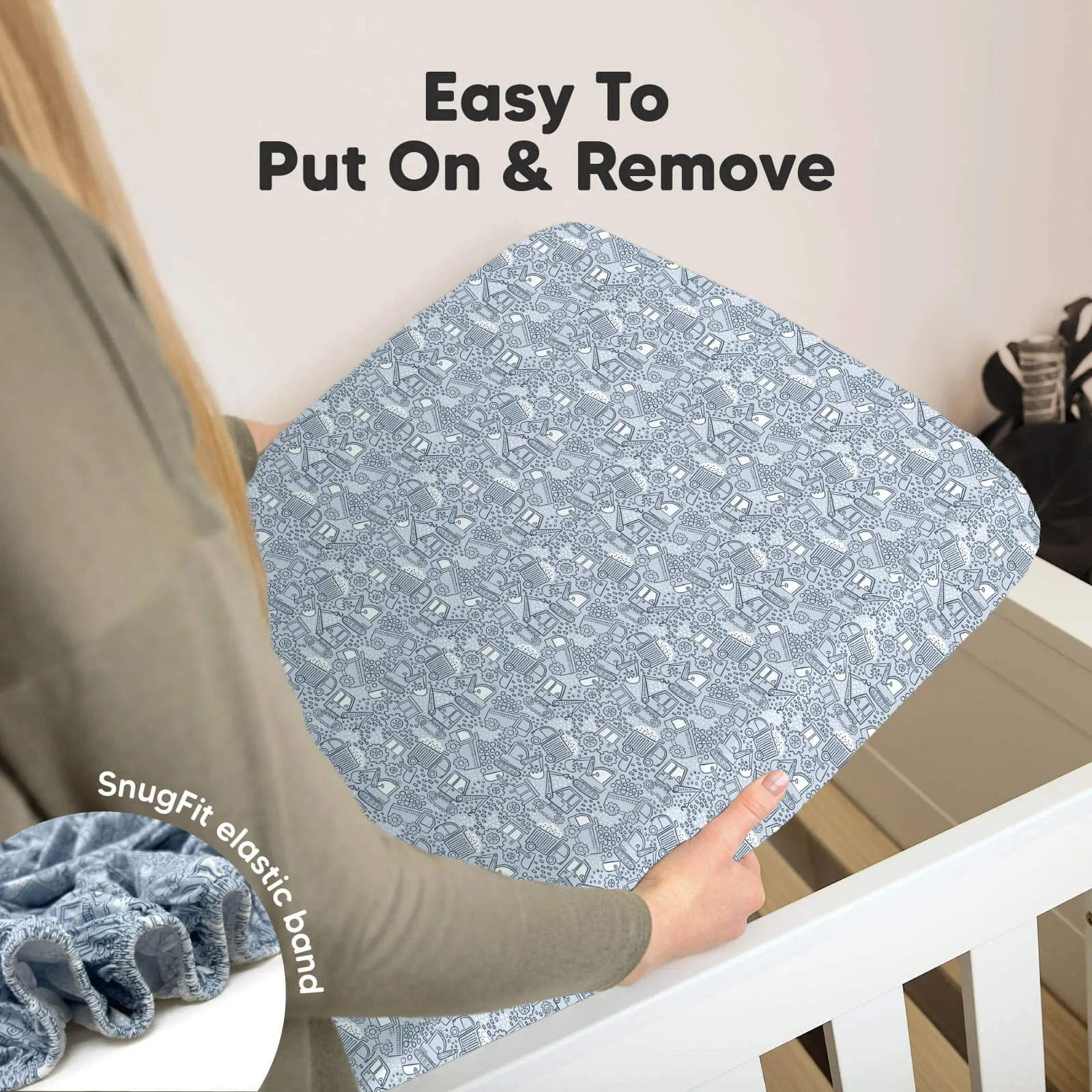 Soothe Fitted Crib Sheet (Excavation)