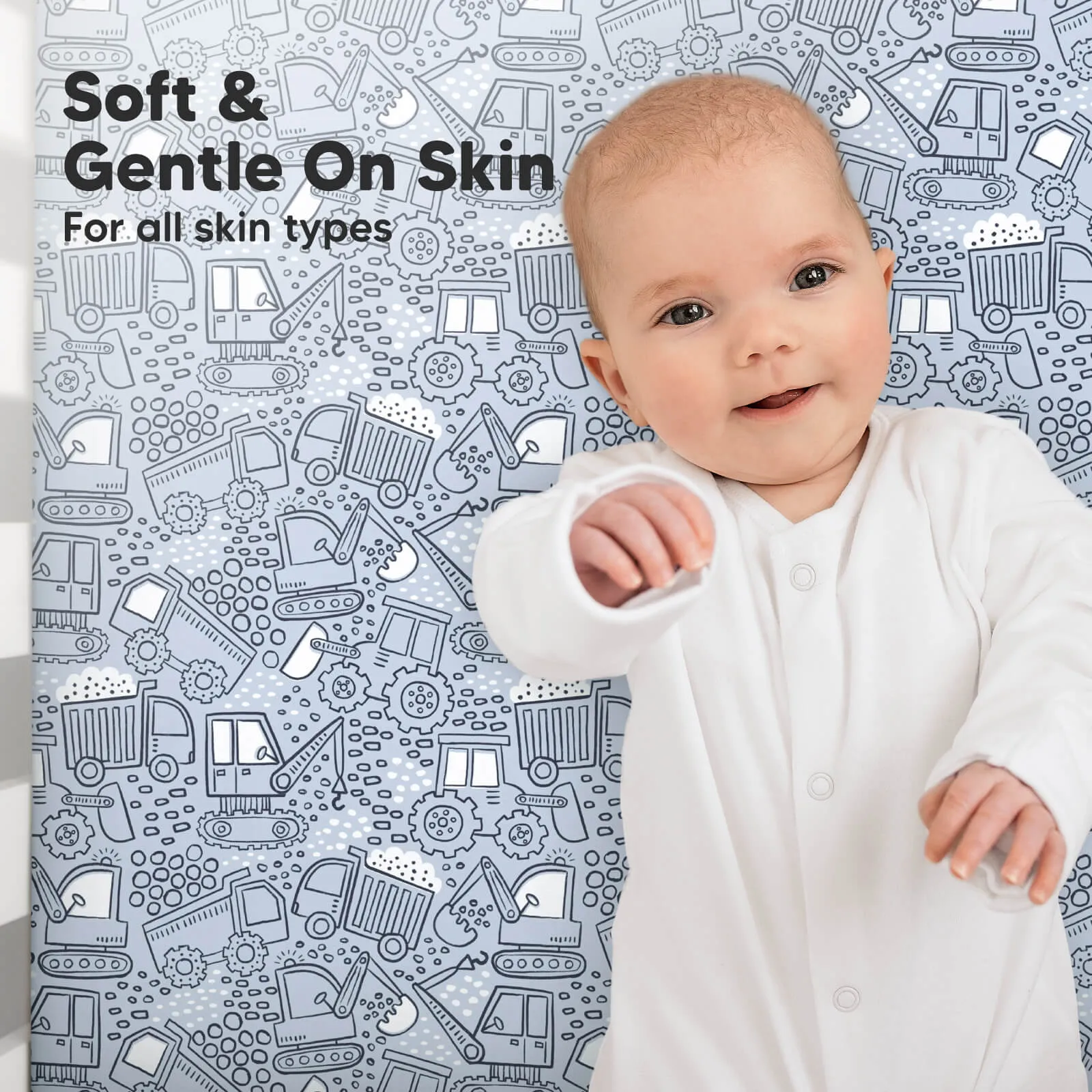 Soothe Fitted Crib Sheet (Excavation)