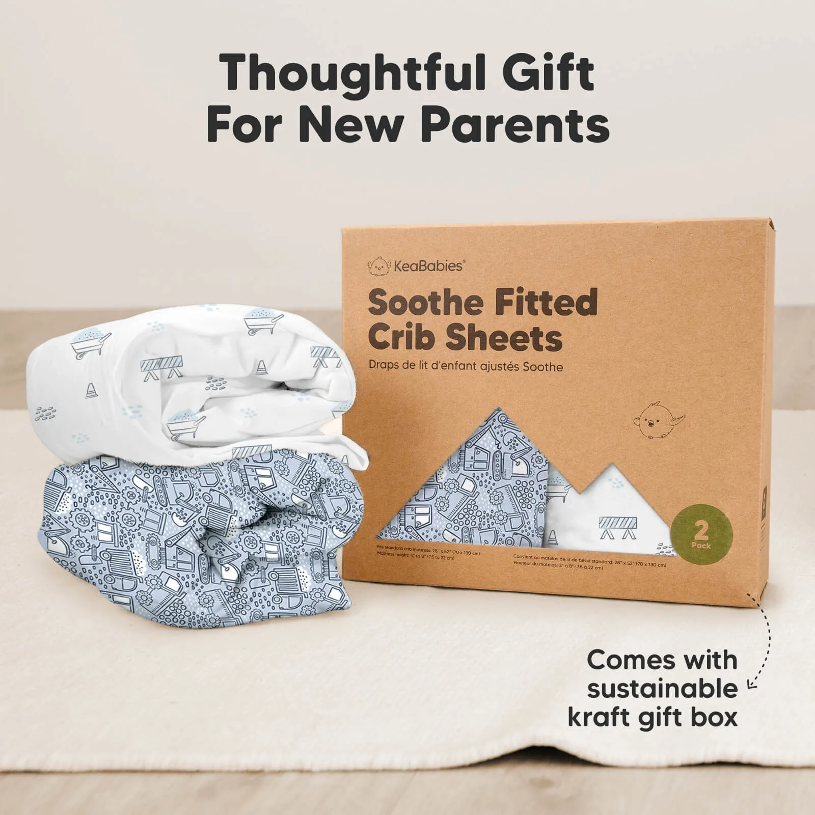 Soothe Fitted Crib Sheet (Excavation)