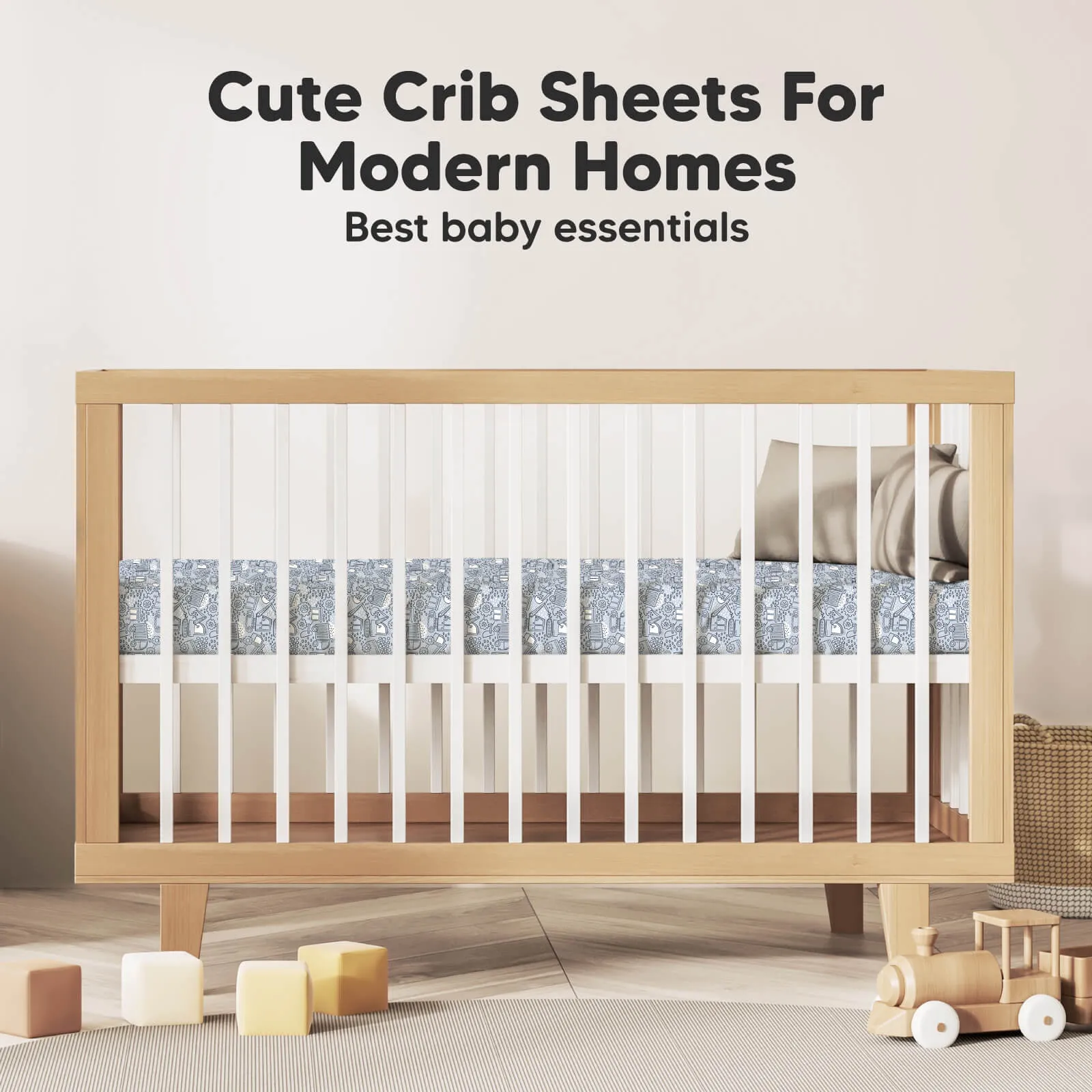 Soothe Fitted Crib Sheet (Excavation)