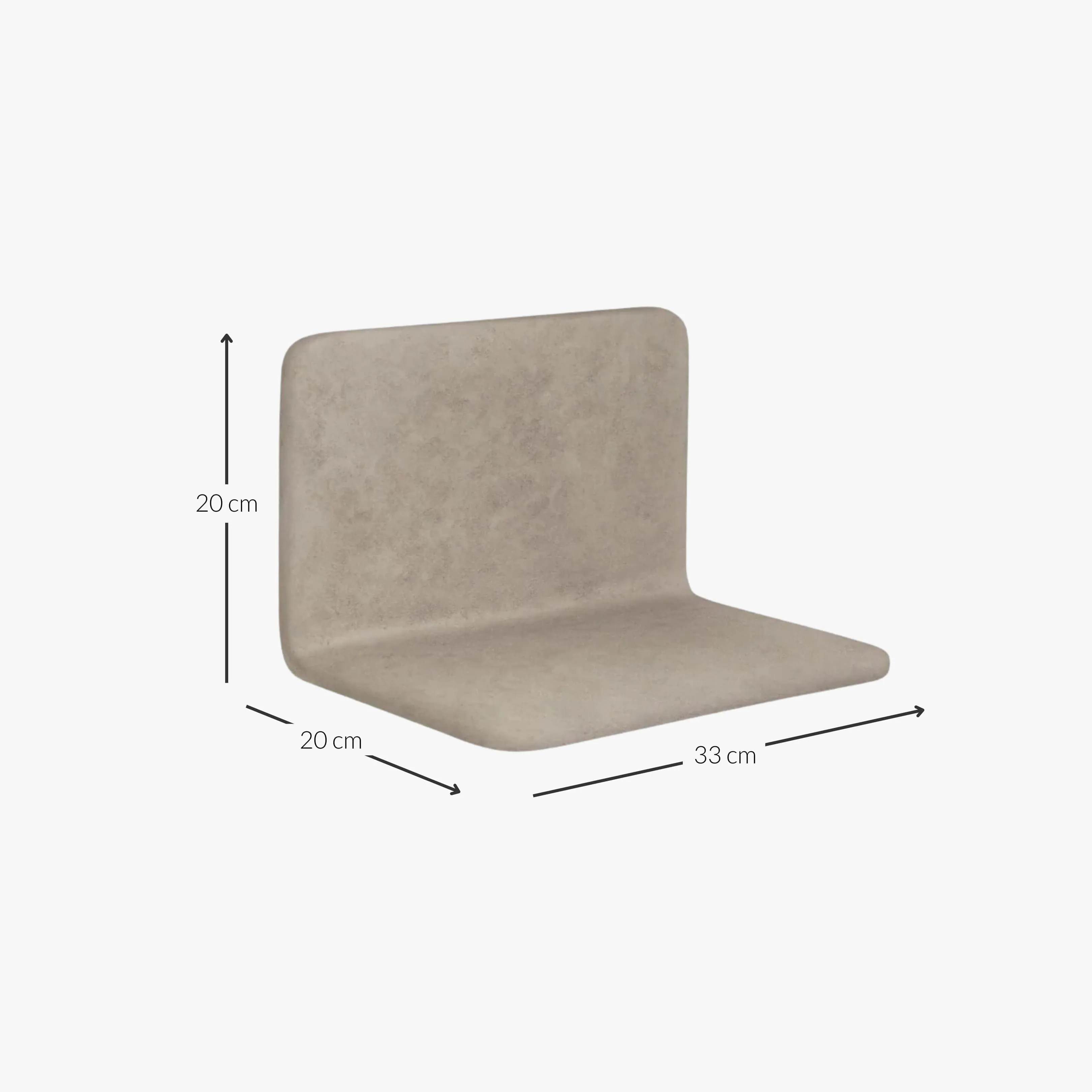 Stone Resin Side Shelf | Natural 33x21x21cm