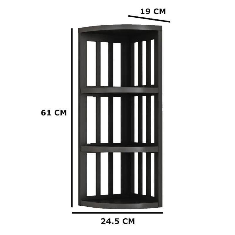 Stripes Corner Floating Shelf - Black