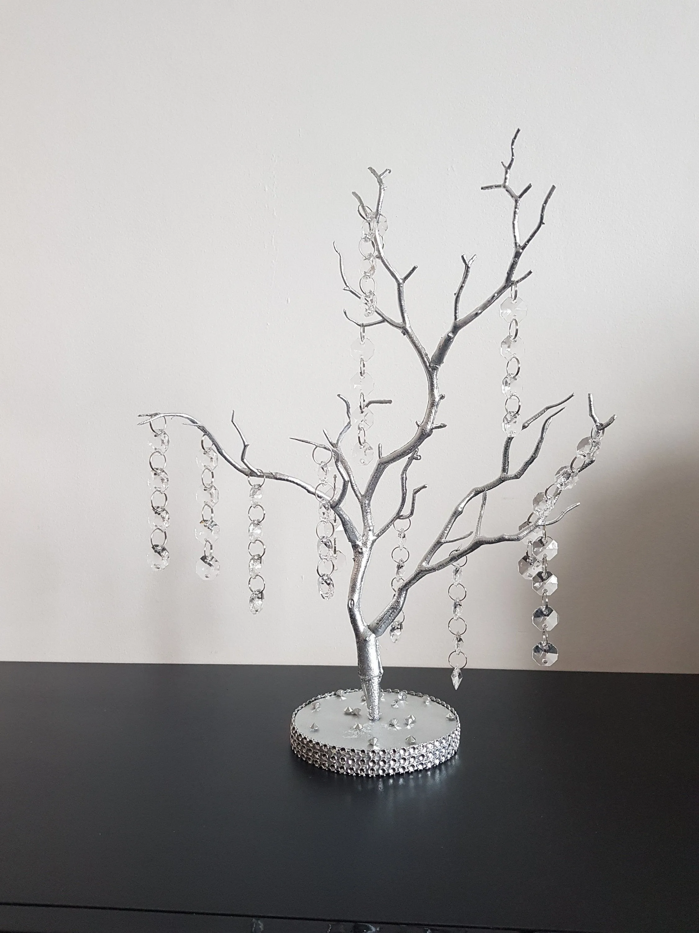 Table centrepiece, Crystal manzanita tree, wedding table decor, white wedding tree.