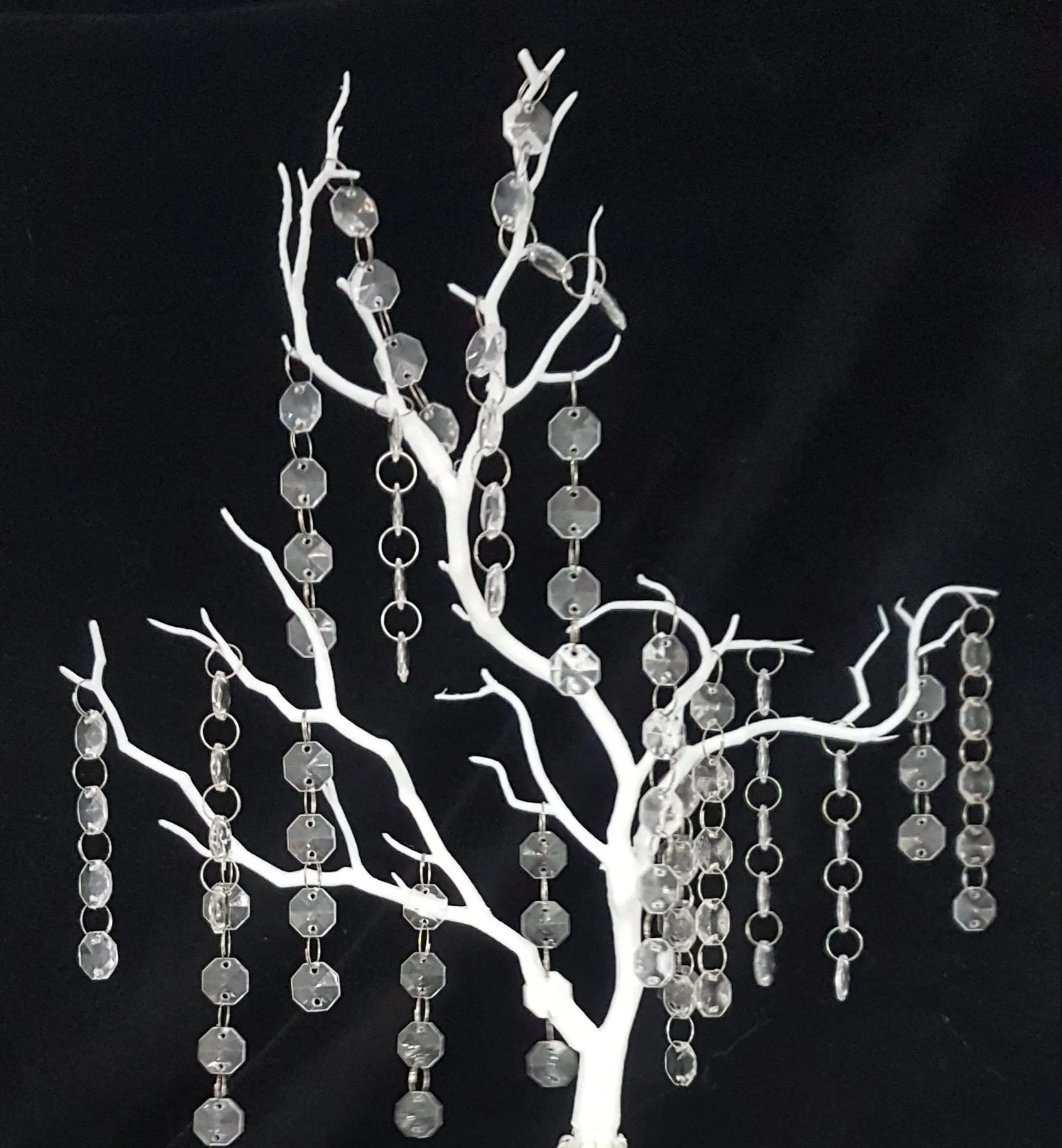 Table centrepiece, Crystal manzanita tree, wedding table decor, white wedding tree.
