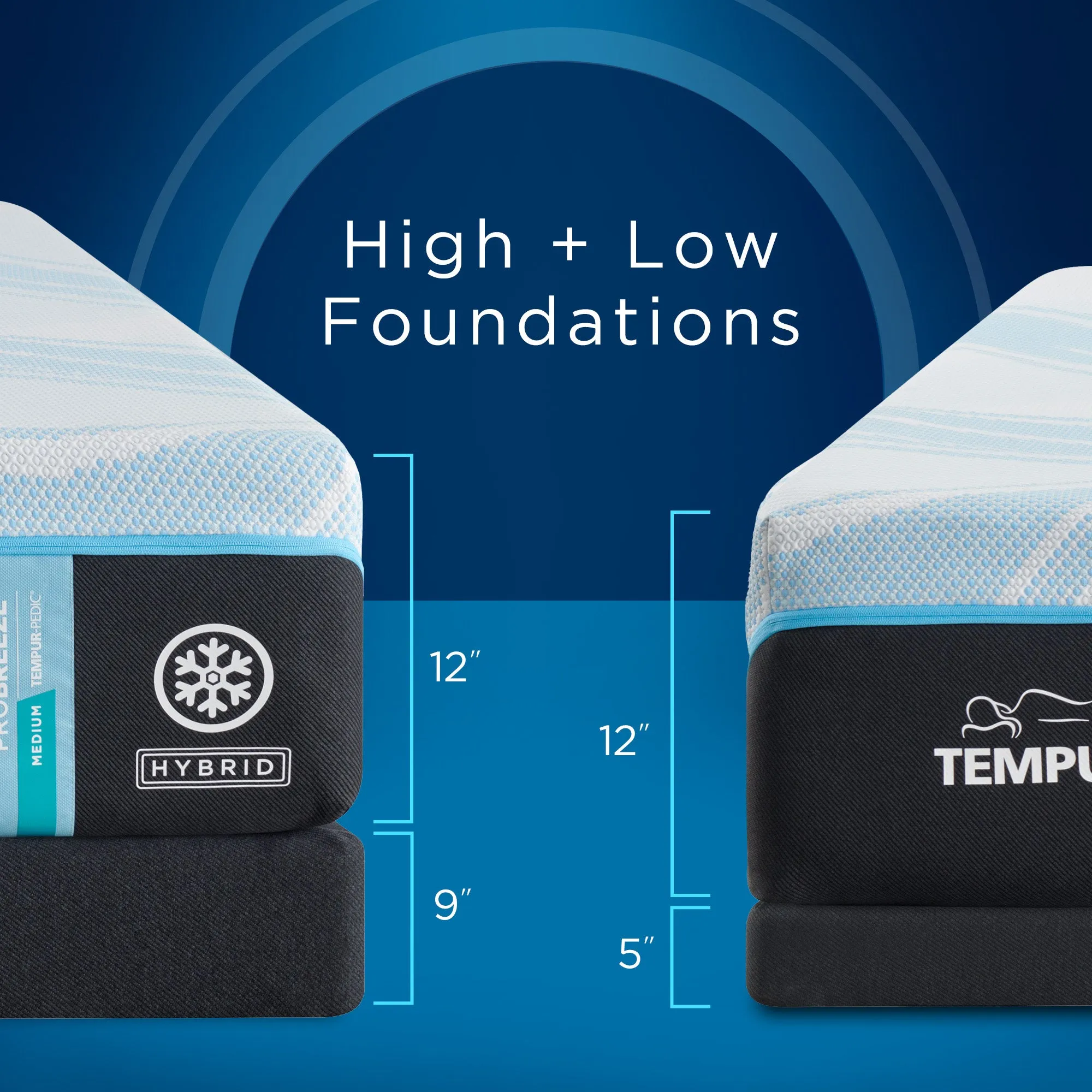 TEMPUR-PRObreeze®° 12" Medium Hybrid Mattress