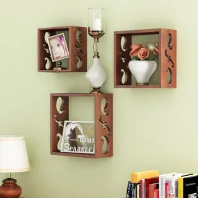 Tenby Floating Wall Shelf (Brown) - Set Of Three